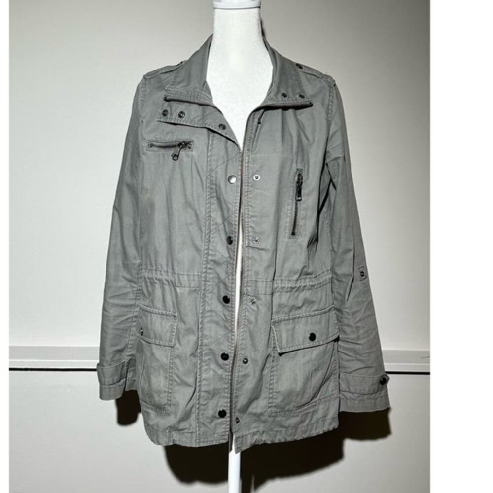 Banana Republic Ripstop Anorack Jacket | Grey/Green | Size: Small - Picture 2 of 8